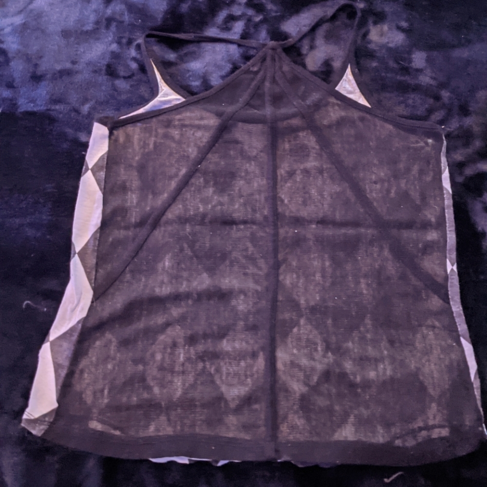 Checkerboard Laceback Tank - Picture 2 of 3